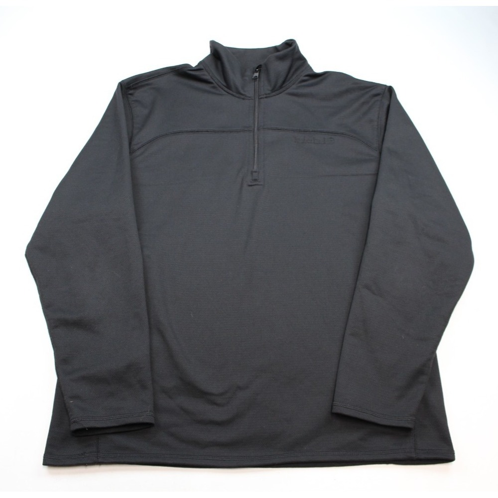 Timberland Men's Large Black 1/4 Zip Fleece Pullover Mock Neck Polyester